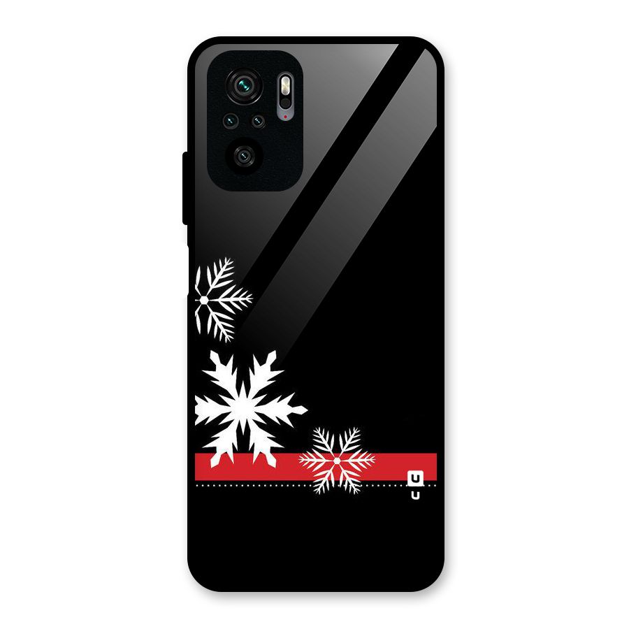 Snowflake Ribbon Glass Back Case for Redmi Note 10S