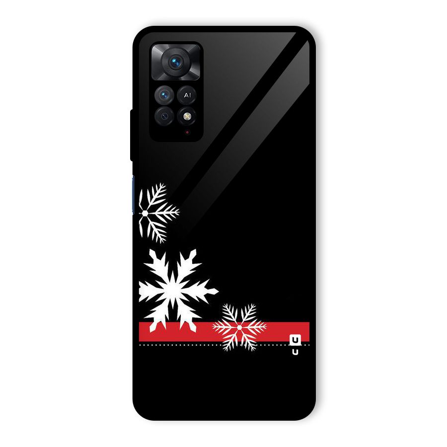 Snowflake Ribbon Glass Back Case for Redmi Note 11 Pro