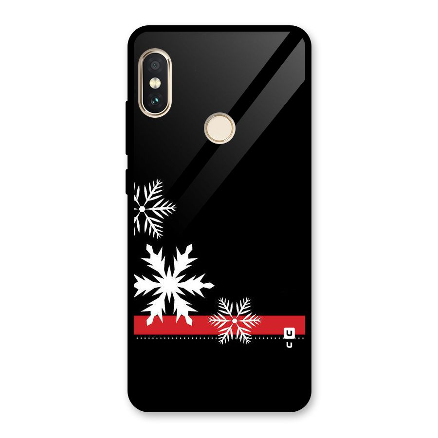 Snowflake Ribbon Glass Back Case for Redmi Note 5 Pro