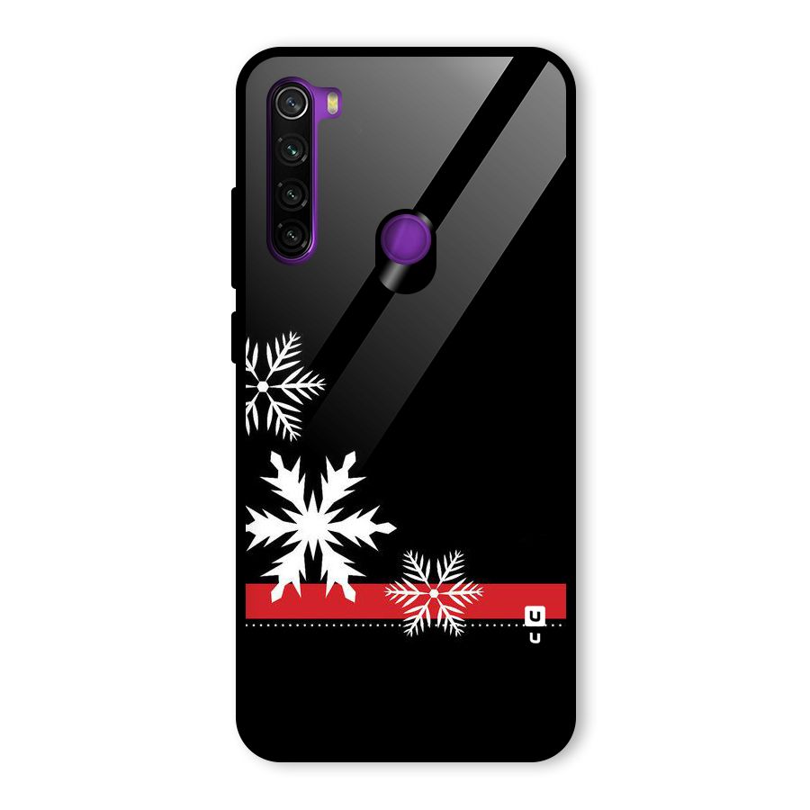 Snowflake Ribbon Glass Back Case for Redmi Note 8