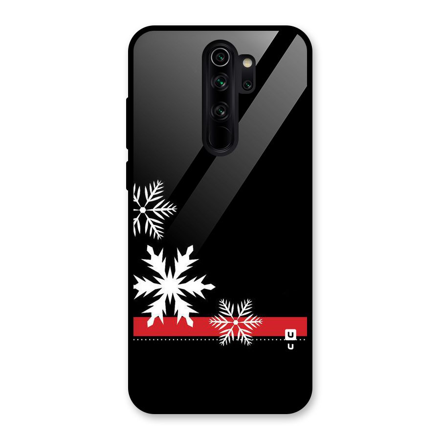 Snowflake Ribbon Glass Back Case for Redmi Note 8 Pro