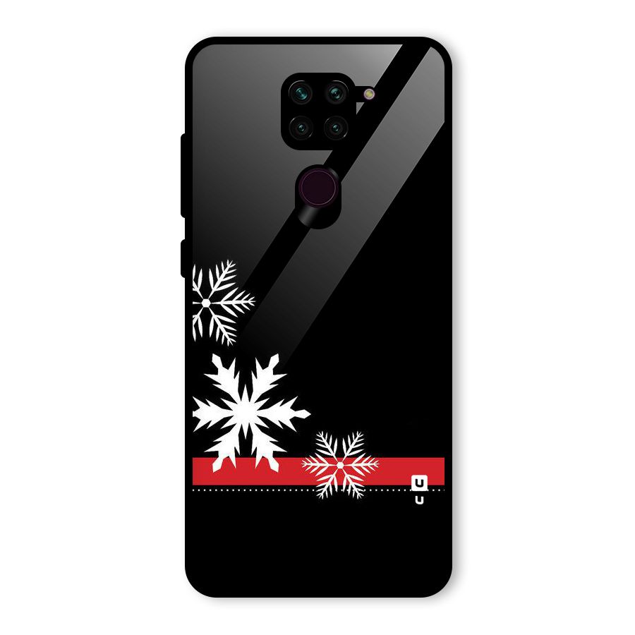 Snowflake Ribbon Glass Back Case for Redmi Note 9