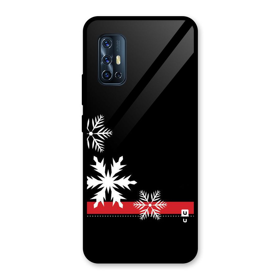 Snowflake Ribbon Glass Back Case for Vivo V17