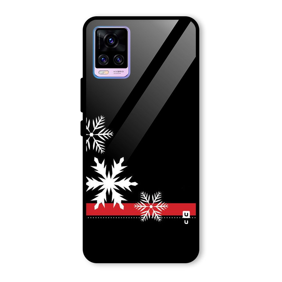 Snowflake Ribbon Glass Back Case for Vivo V20 Pro