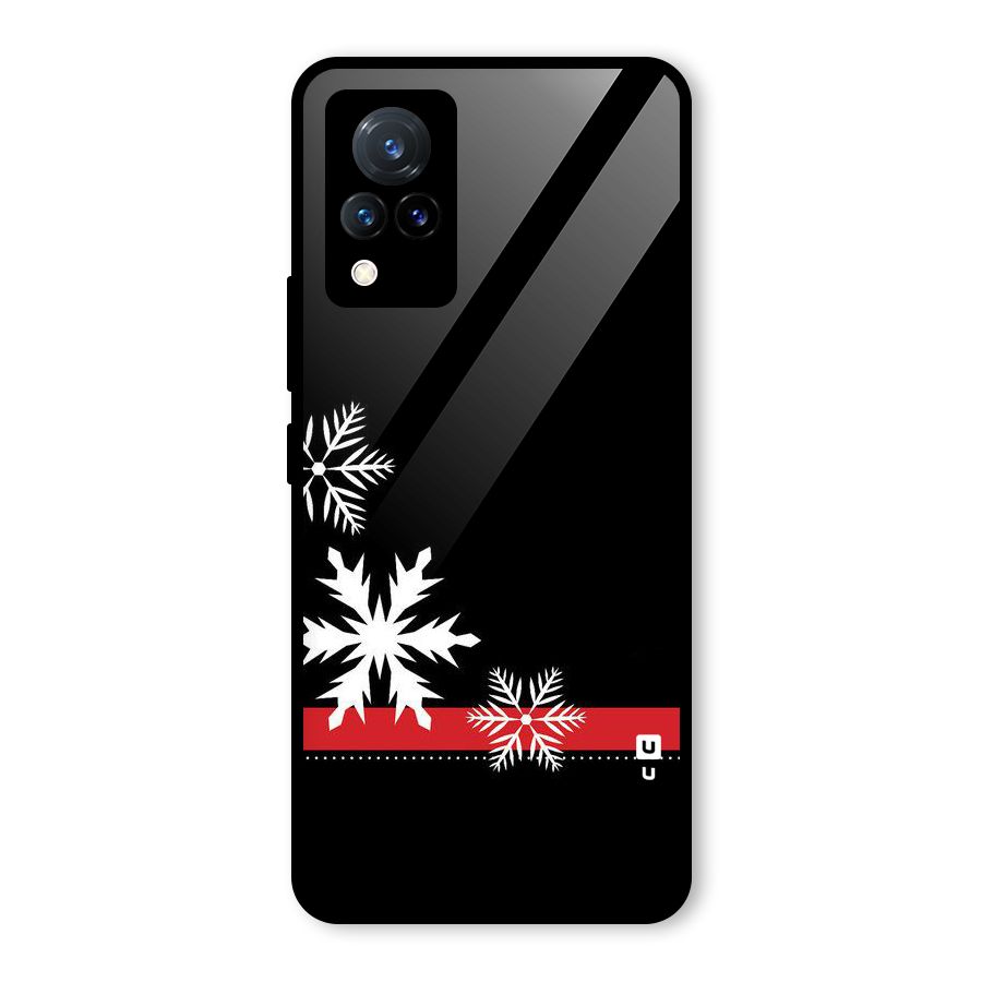 Snowflake Ribbon Glass Back Case for Vivo V21 5G