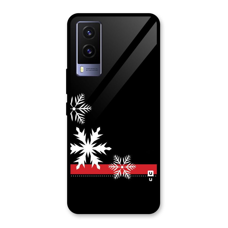 Snowflake Ribbon Glass Back Case for Vivo V21e 5G