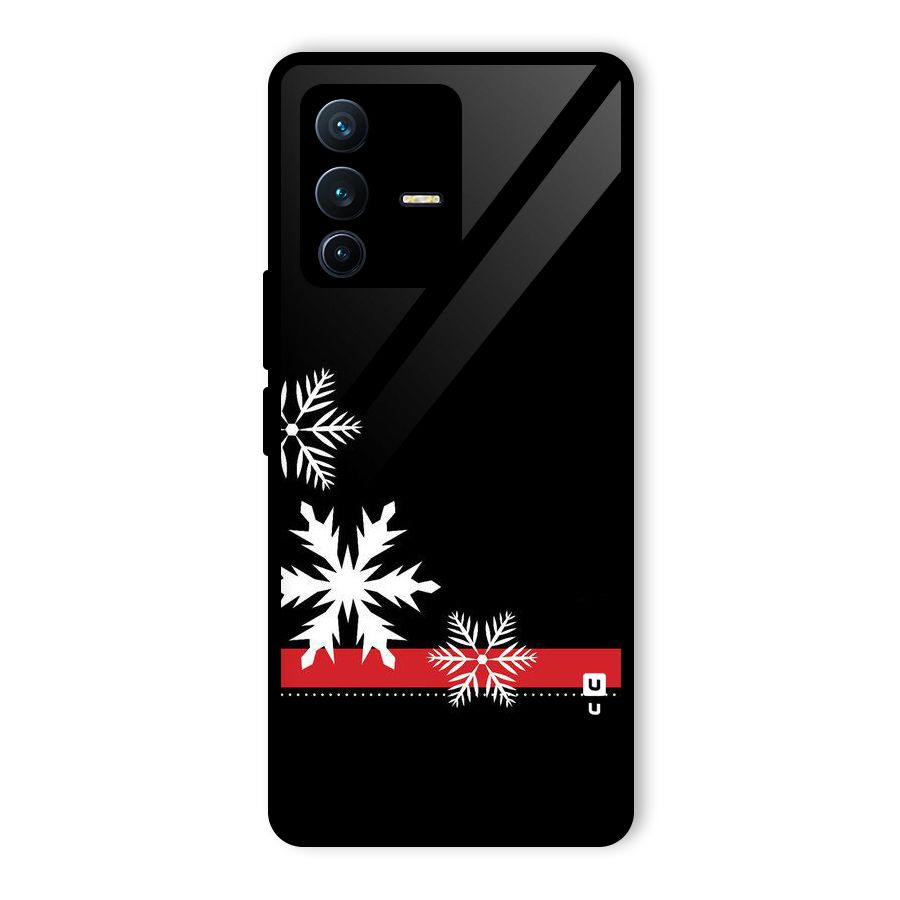 Snowflake Ribbon Glass Back Case for Vivo V23 Pro