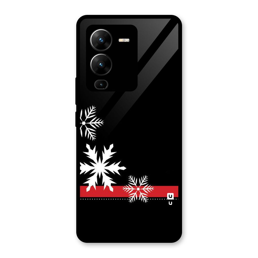 Snowflake Ribbon Glass Back Case for Vivo V25 Pro