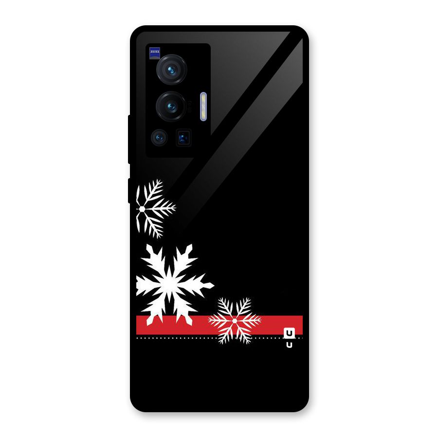 Snowflake Ribbon Glass Back Case for Vivo X70 Pro