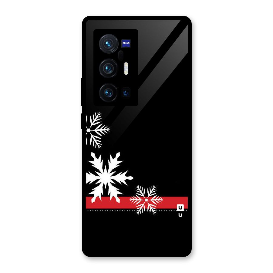 Snowflake Ribbon Glass Back Case for Vivo X70 Pro Plus