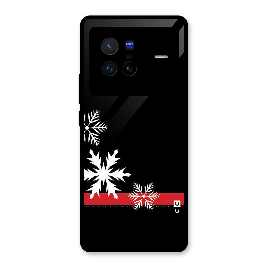 Snowflake Ribbon Glass Back Case for Vivo X80