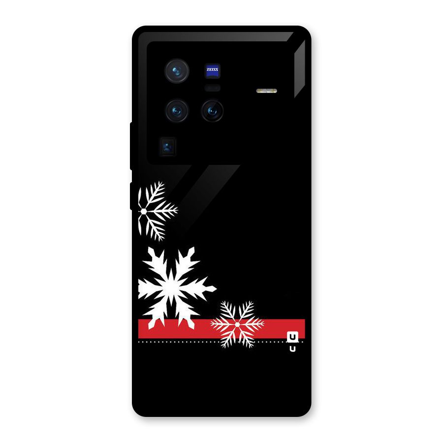 Snowflake Ribbon Glass Back Case for Vivo X80 Pro