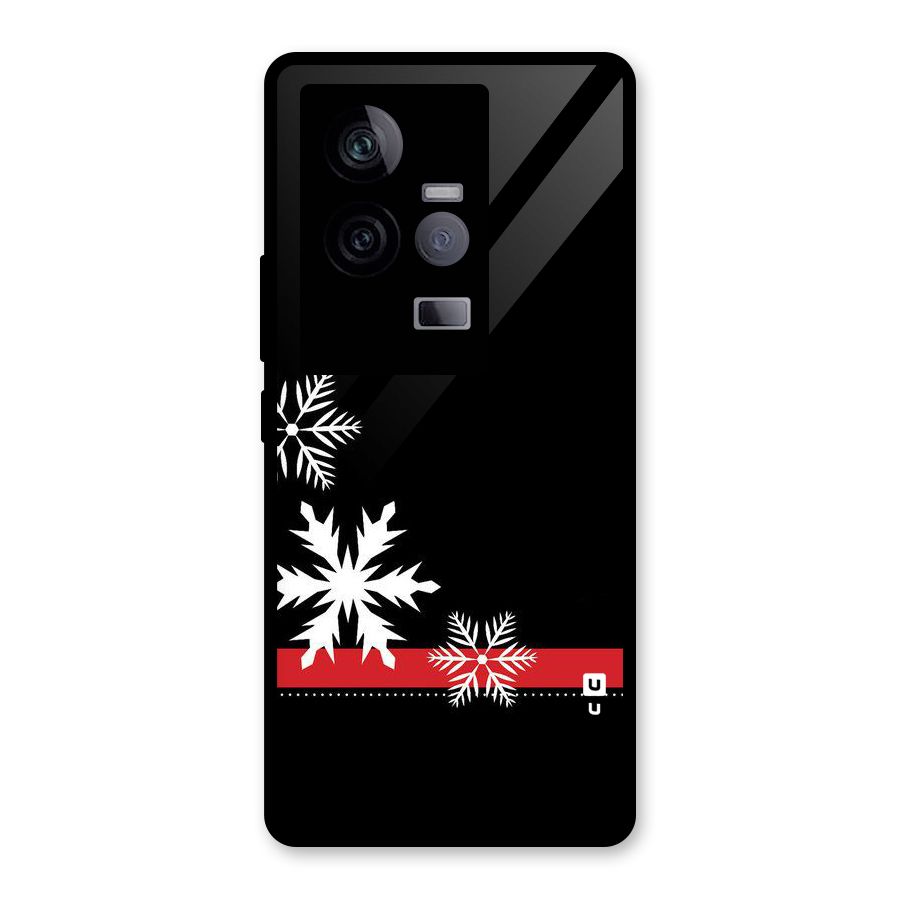 Snowflake Ribbon Glass Back Case for Vivo iQOO 11 5G