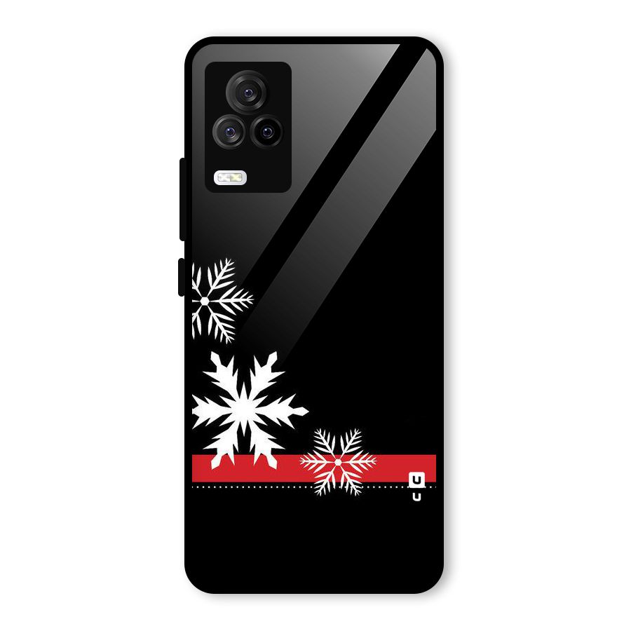 Snowflake Ribbon Glass Back Case for Vivo iQOO 7 Legend 5G