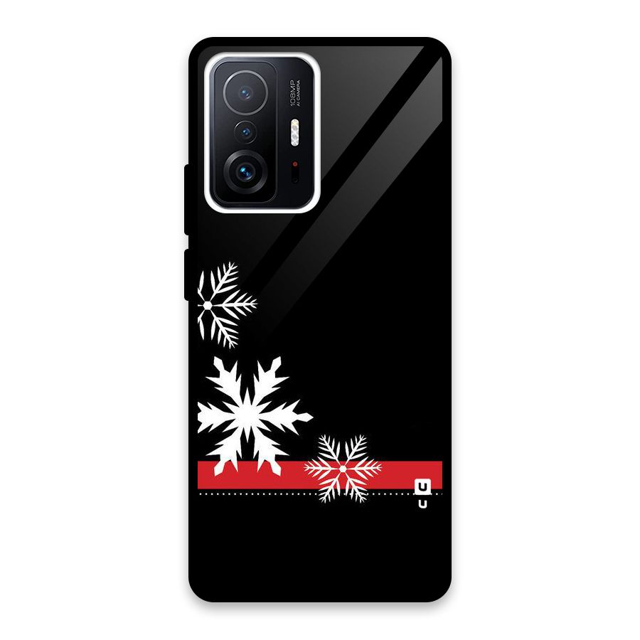 Snowflake Ribbon Glass Back Case for Xiaomi 11T Pro