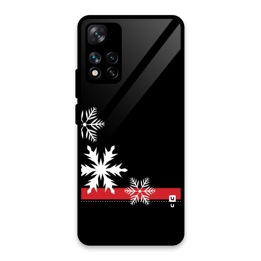 Snowflake Ribbon Glass Back Case for Xiaomi 11i HyperCharge 5G