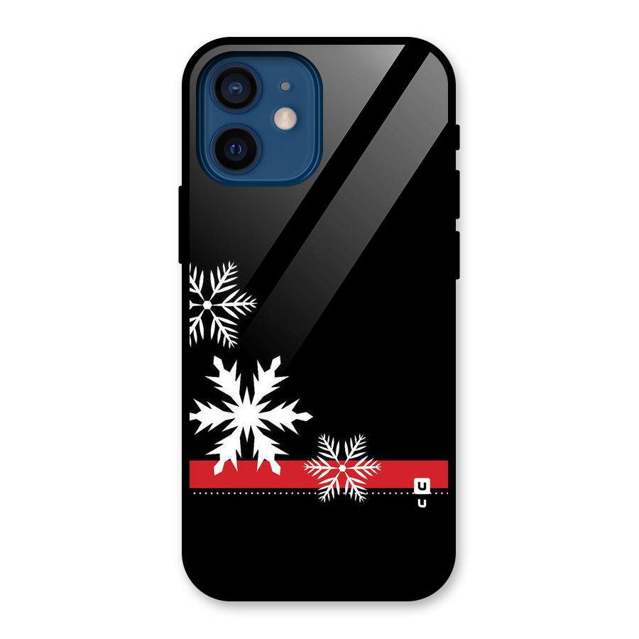 Snowflake Ribbon Glass Back Case for iPhone 12 Mini