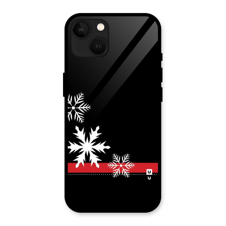 Snowflake Ribbon Glass Back Case for iPhone 13