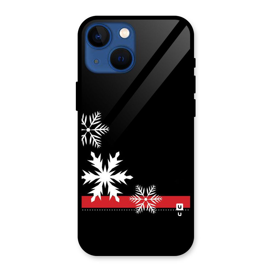 Snowflake Ribbon Glass Back Case for iPhone 13 Mini