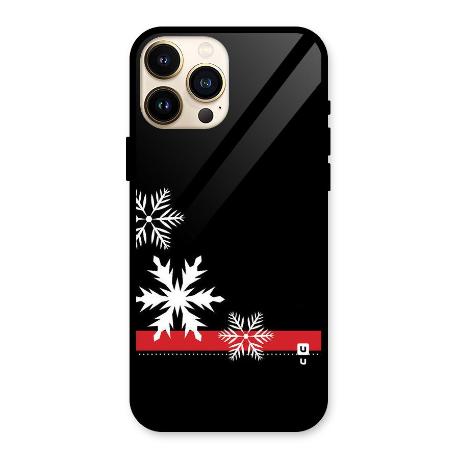 Snowflake Ribbon Glass Back Case for iPhone 13 Pro Max