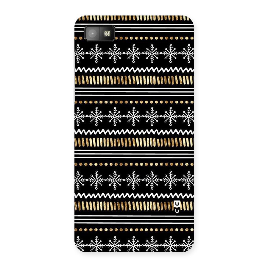 Snowflakes Gold Back Case for Blackberry Z10