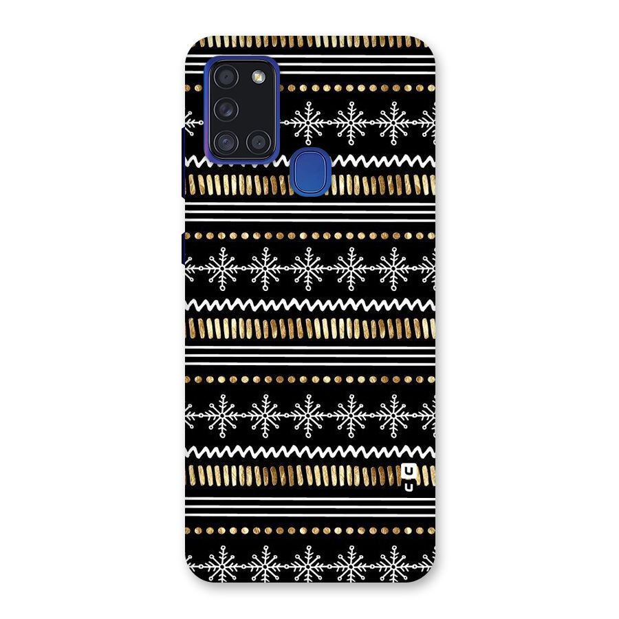 Snowflakes Gold Back Case for Galaxy A21s