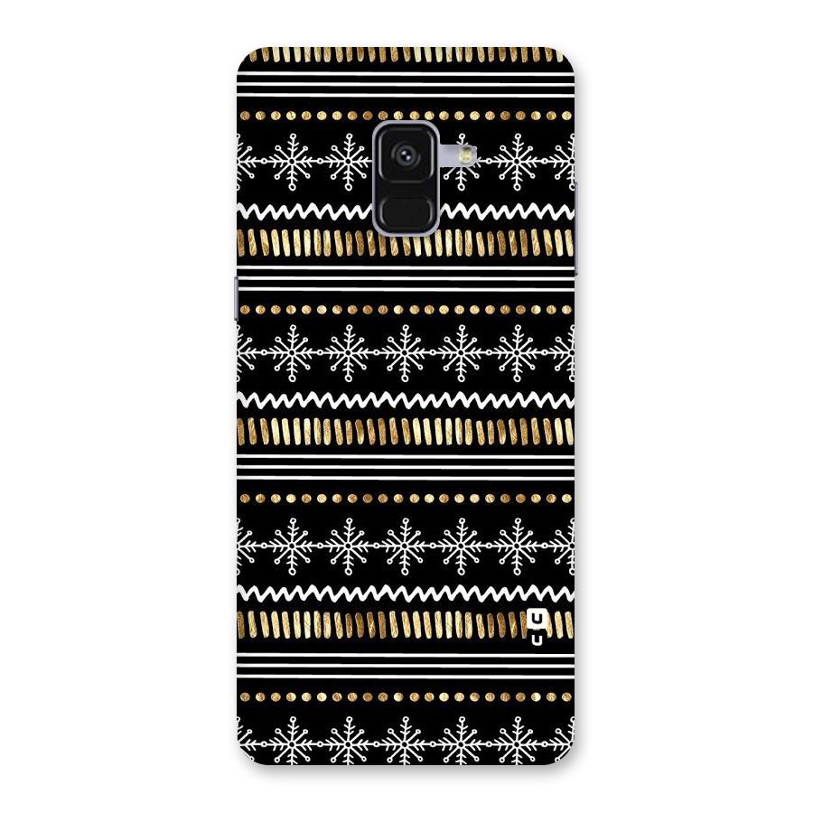 Snowflakes Gold Back Case for Galaxy A8 Plus