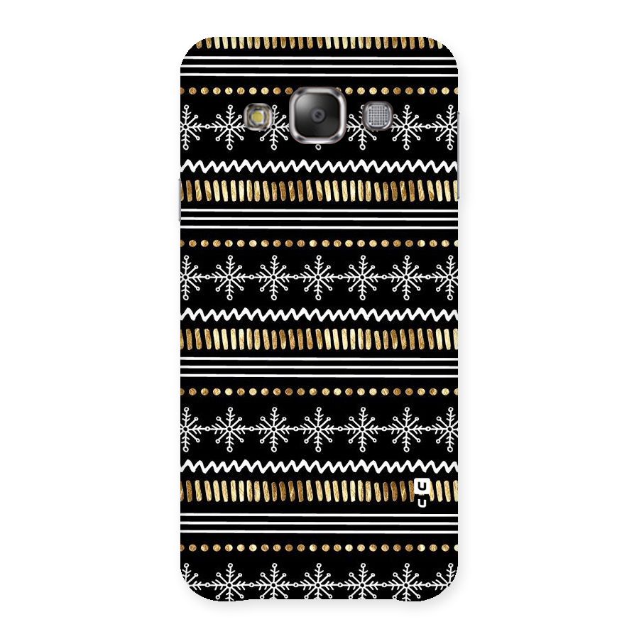 Snowflakes Gold Back Case for Galaxy E7