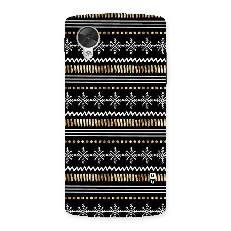 Snowflakes Gold Back Case for Google Nexsus 5