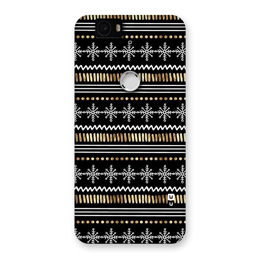 Snowflakes Gold Back Case for Google Nexus-6P