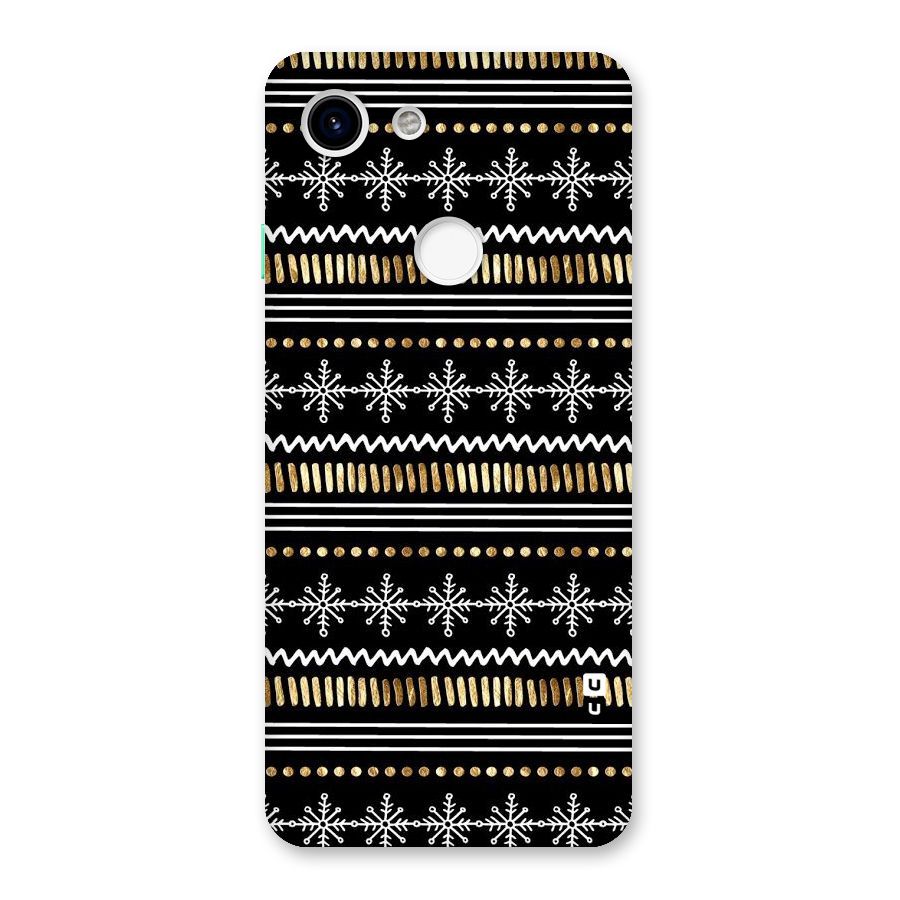 Snowflakes Gold Back Case for Google Pixel 3