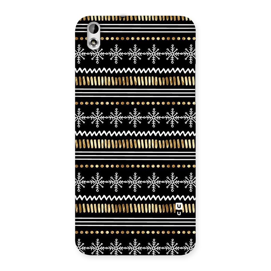Snowflakes Gold Back Case for HTC Desire 816