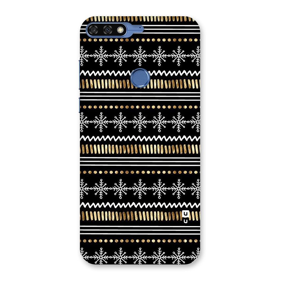 Snowflakes Gold Back Case for Honor 7C