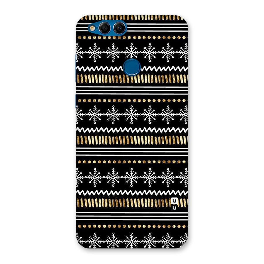 Snowflakes Gold Back Case for Honor 7X