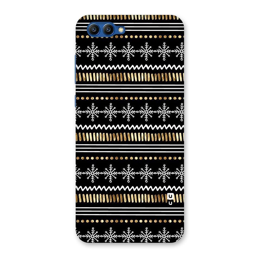 Snowflakes Gold Back Case for Honor View 10