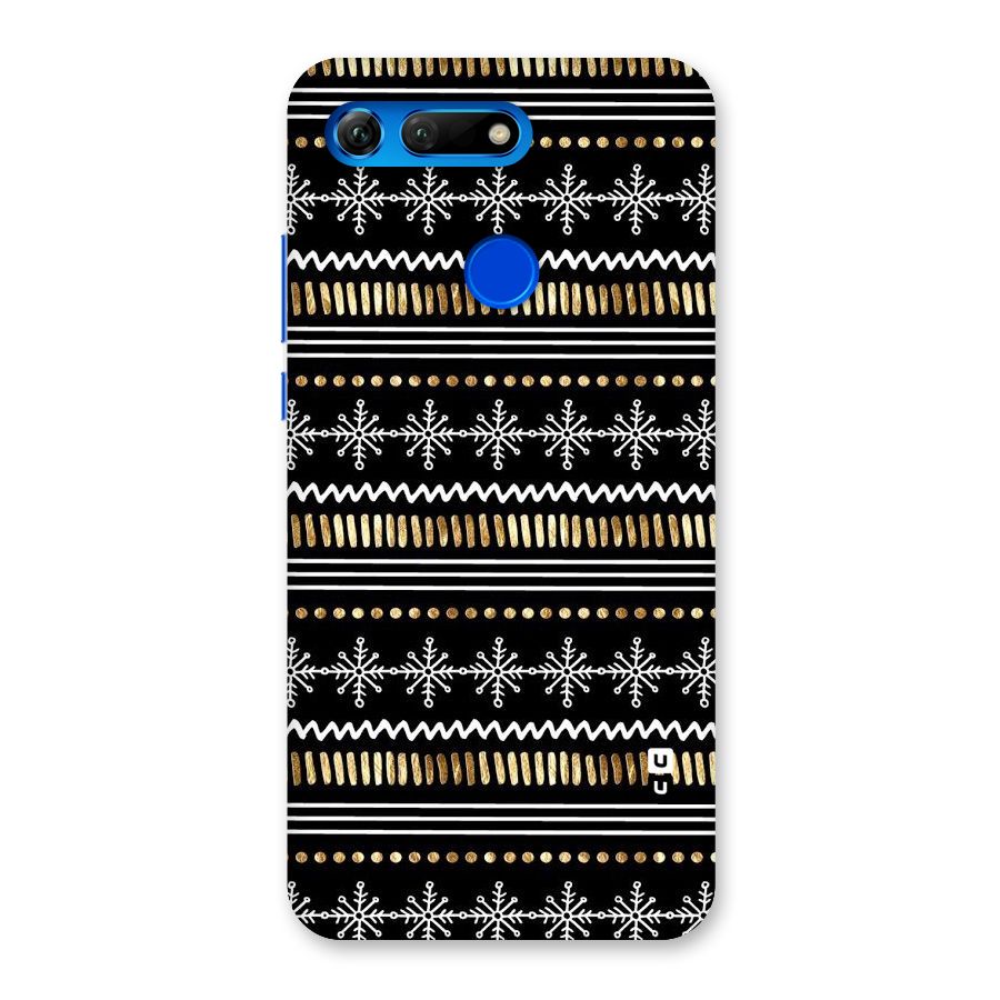 Snowflakes Gold Back Case for Honor View 20