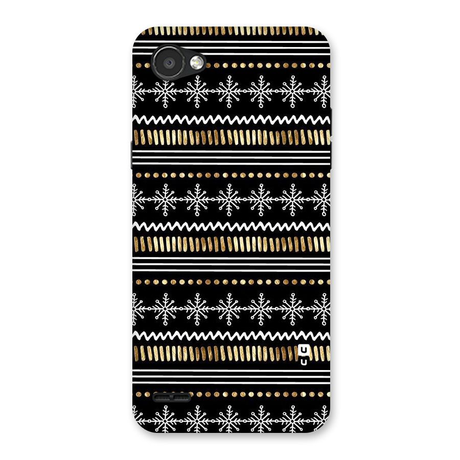 Snowflakes Gold Back Case for LG Q6