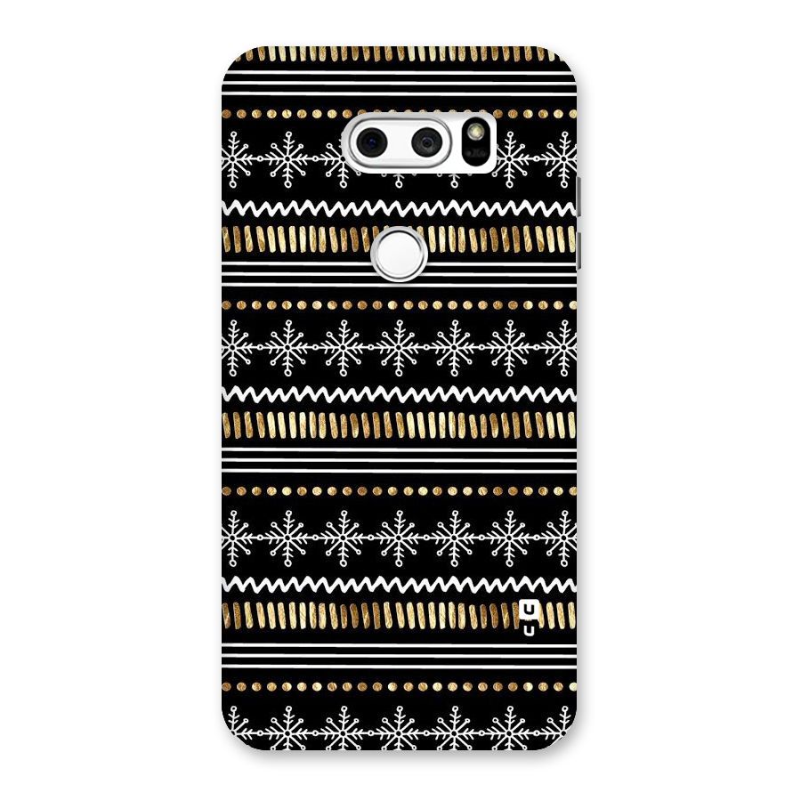Snowflakes Gold Back Case for LG V30