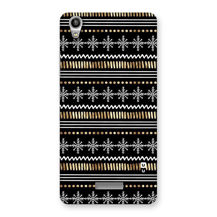 Snowflakes Gold Back Case for Lava-Pixel-V1