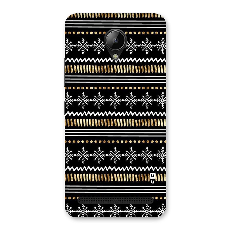 Snowflakes Gold Back Case for Lenovo C2