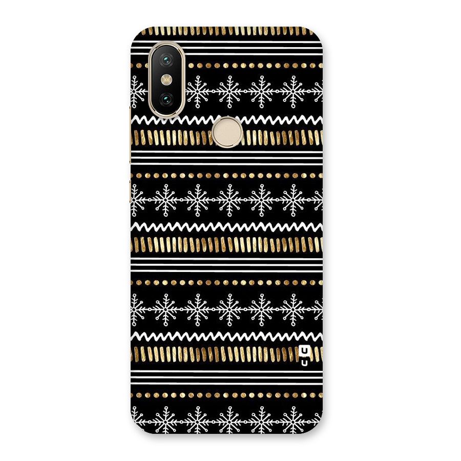 Snowflakes Gold Back Case for Mi A2