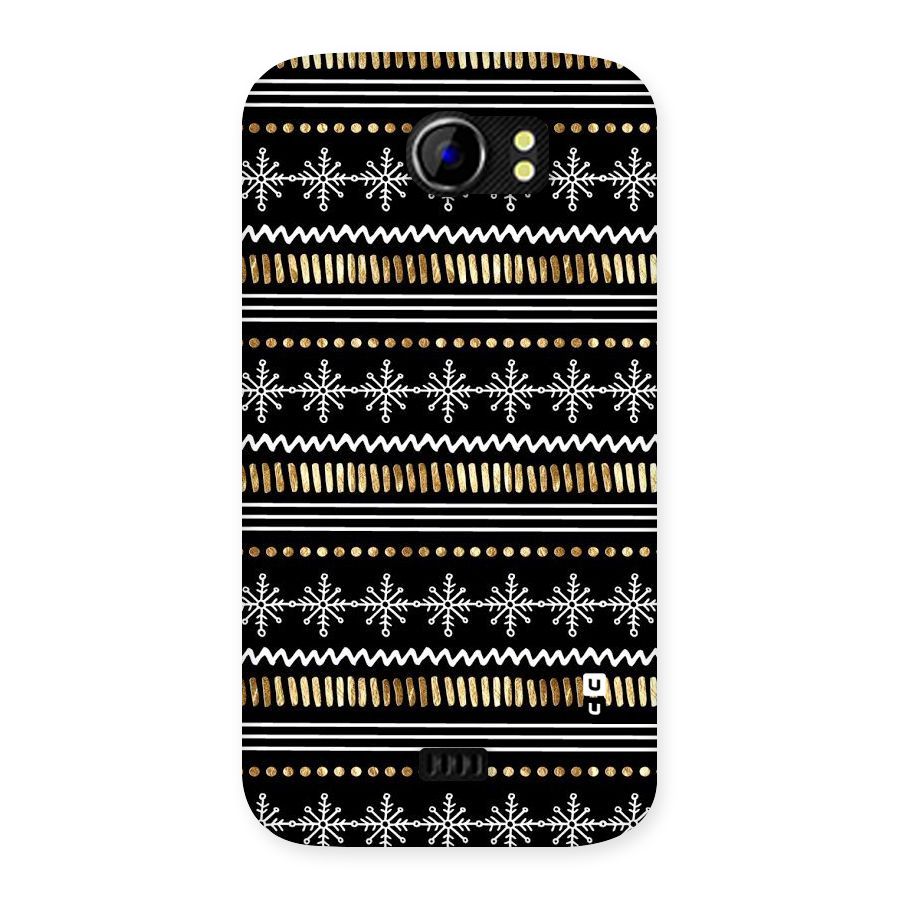 Snowflakes Gold Back Case for Micromax Canvas 2 A110