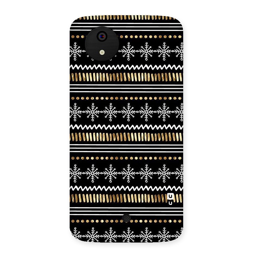 Snowflakes Gold Back Case for Micromax Canvas A1