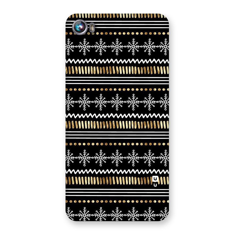 Snowflakes Gold Back Case for Micromax Canvas Fire 4 A107