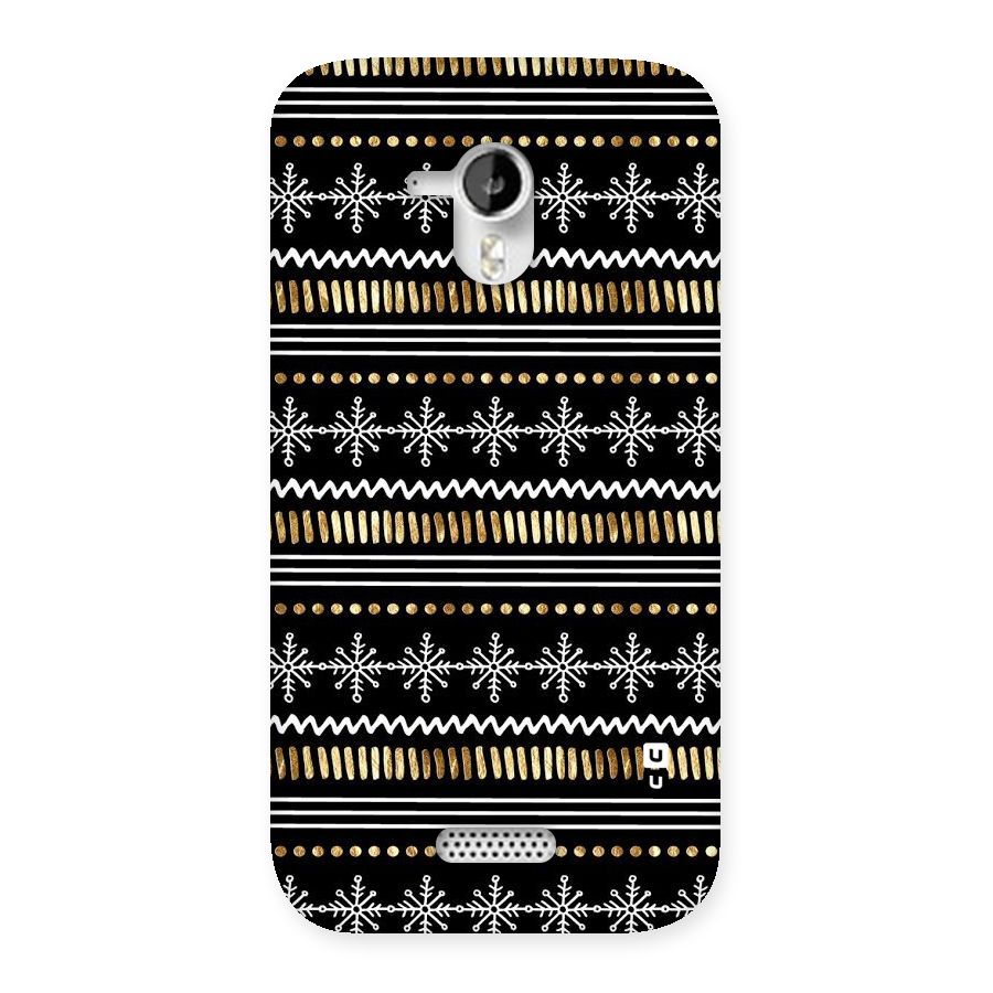 Snowflakes Gold Back Case for Micromax Canvas HD A116