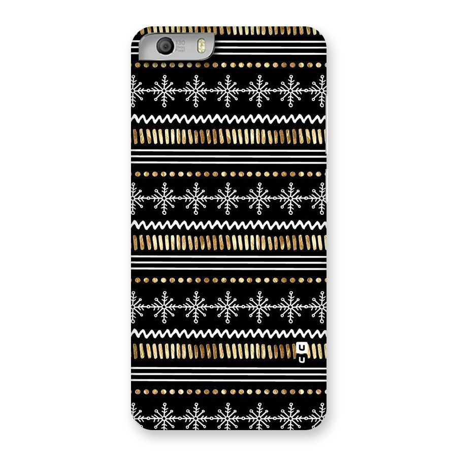 Snowflakes Gold Back Case for Micromax Canvas Knight 2