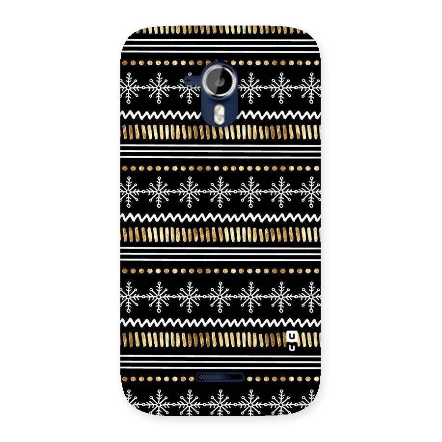 Snowflakes Gold Back Case for Micromax Canvas Magnus A117