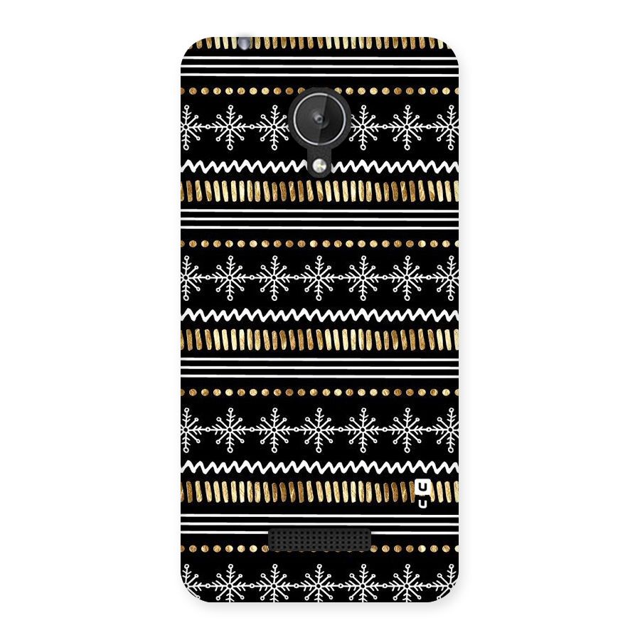 Snowflakes Gold Back Case for Micromax Canvas Spark Q380
