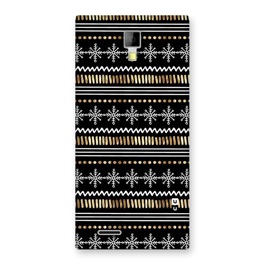 Snowflakes Gold Back Case for Micromax Canvas Xpress A99
