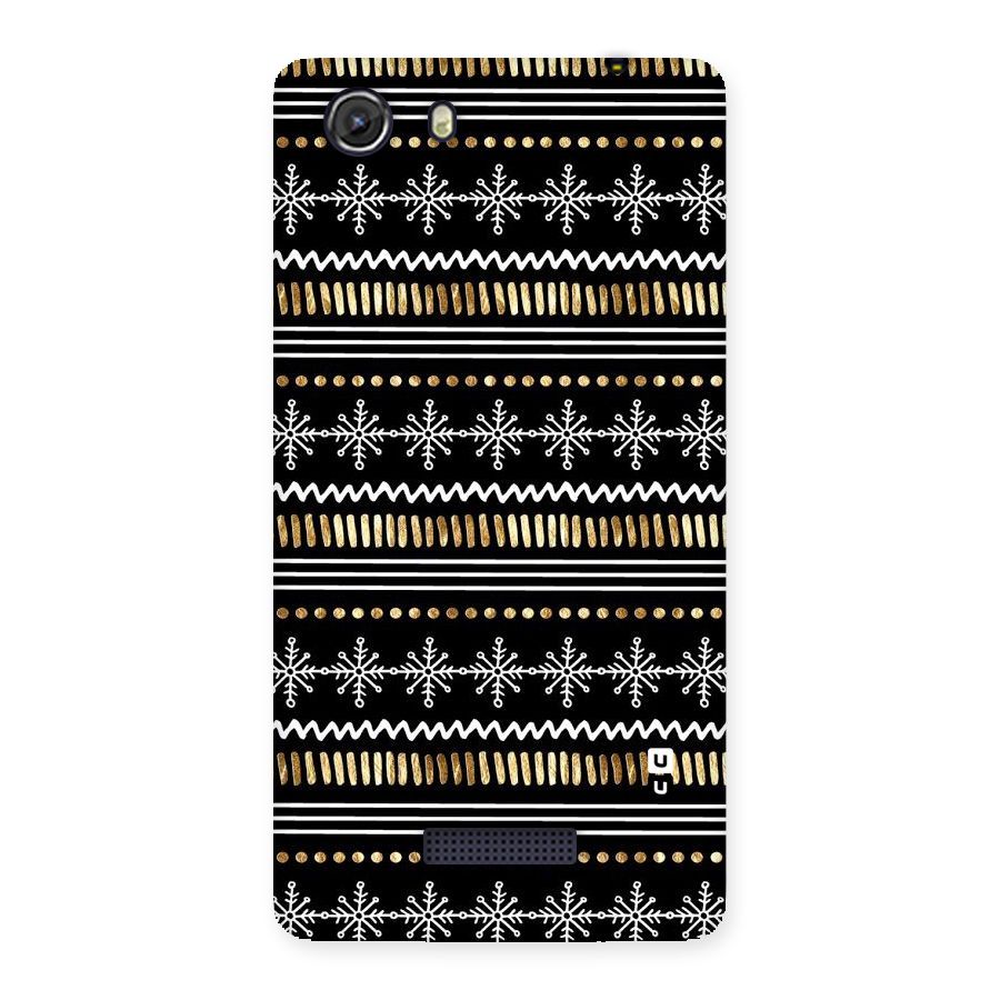 Snowflakes Gold Back Case for Micromax Unite 3